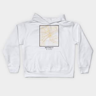 DETROIT MICHIGAN CITY STREET MAP ART Kids Hoodie